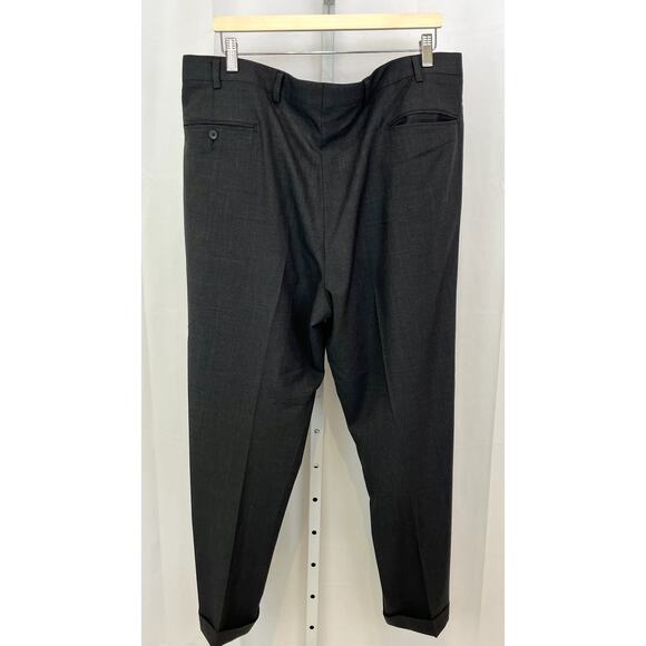 BROOKS BROTHERS Makers Brooksease EST 38 Flat Front Pants Cuffed Hem Gray USA - Picture 2 of 8